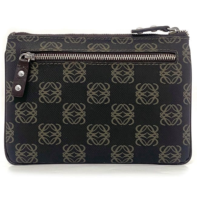 LOEWE ロエベ レザー　ポーチ　小物入れ　アナグラム　ブラウン　レディース LOEWE ロエベ アナグラム タッセル レザー ミニポーチ マルチ