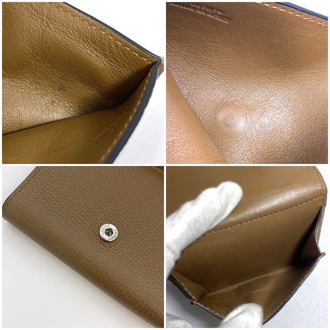 ロエベ 三つ折り 財布 トライフォールド ウォレット ブラウン アナグラム ec-20142 美品 レザー 中古 LOEWE ホック コンパクト ミニ 定番 人気 光沢 男性女性 男性 レディース 女性 小さめ ブランド財布 革 本革 上品 高級感 ブランド 本物 鑑定済み ロエベ 三つ折り 財布 トライフォールド ウォレット ブラウン