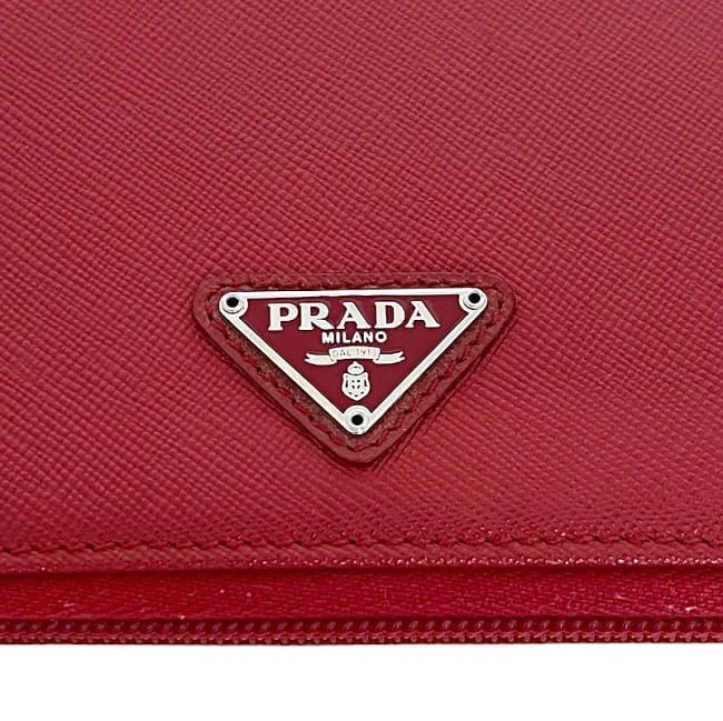 プラダ バインダー ec-24211 レッド FUOCO 2N0835 美品