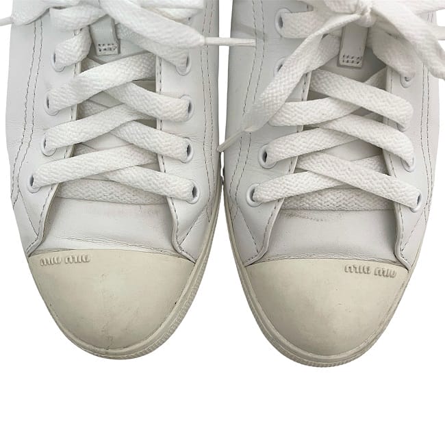 ミュウミュウ スニーカー ec-23805 ホワイト シルバー 5E927B 美