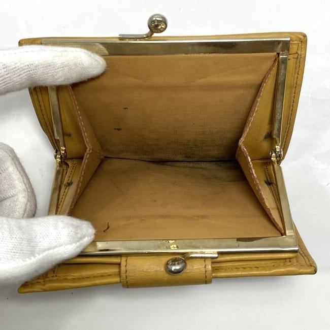 セリーヌ 二つ折り がま口 財布 ec-22717 ブラウン キャメル マカダム