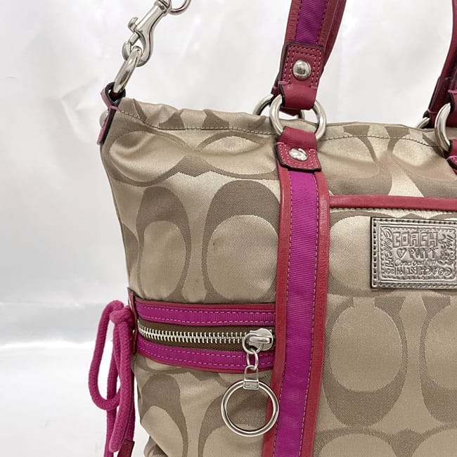 coach バッグ　ハンドバッグ　肩掛けカバン　ピンク　桜色　春　茶色　ベージュ COACH コーチ ショルダーバッグ 2WAY ハンドバッグ ミニボストン