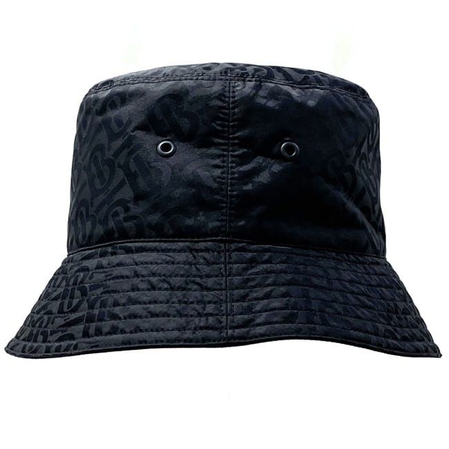 ss<美品>Burberry バケットハット バーバリー バケット ハット ec-21533 ブラック TB モノグラム 8031026