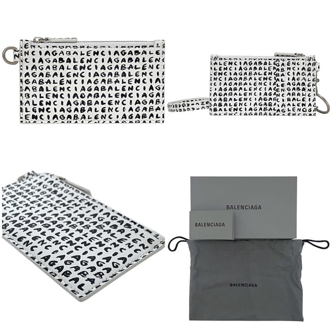 バレンシアガ カードケース ec-23809 ホワイト ブラック 594548 美品