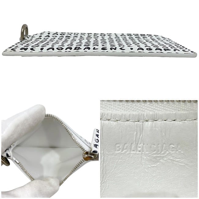 バレンシアガ カードケース ec-23809 ホワイト ブラック 594548 美品