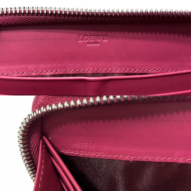 新品同様‼️ ロエベ　LOEWE 財布　長財布　アマソナ　ラウンドファスナー ロエベ ラウンドファスナー 長財布 ショッキングピンク ピンク