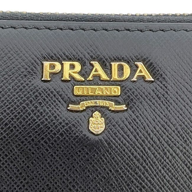 ✨極美品✨ PRADA 長財布 シャイン ラウンド サフィアーノ ブラック SAFFIANO（PRADA） プラダ 長財布 1ML506 QWA F0002 ラウンド
