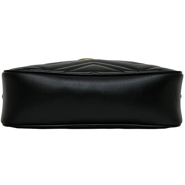 グッチ ショルダーバッグ ブラック GGマーモント 447632 美品 チェーン