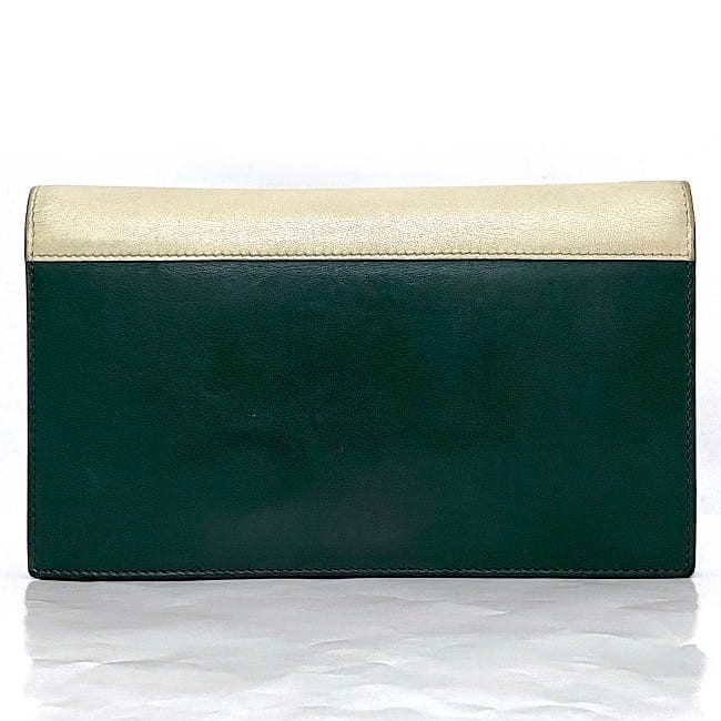 CELINE グリーンレザー 三つ折り財布 CELINE 三つ折り財布 レザー グリーン : JJコレクション ヤフー