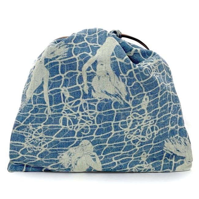 ロエベ 巾着 ポーチ ドローストリング ec-21556 ライトブルー