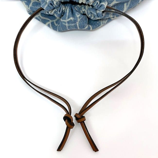 ロエベ 巾着 ポーチ ドローストリング ec-21556 ライトブルー