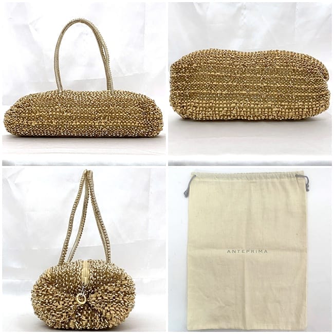 アンテプリマ ミニ ボストンバッグ ワイヤーバッグ ec-23122 ゴールド