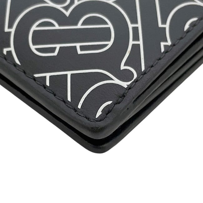 バーバリー 二つ折り 長財布 ec-23893 ブラック ホワイト 美品 財布