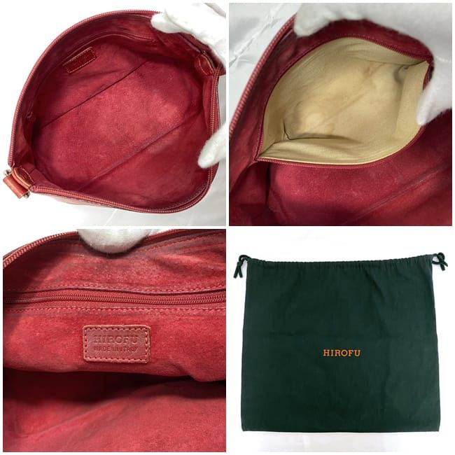 ヒロフ 2way バッグ レッド ショルダーバッグ レザー 中古