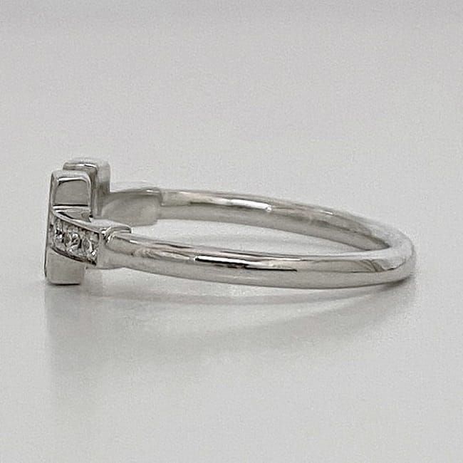 ティファニー　Tワイヤーリング 18KWG 8号　ダイヤ ティファニー Tワイヤーリング 18KWG 8号 ダイヤ ティファニーリング