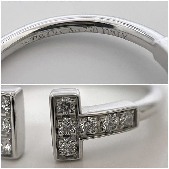 ティファニー　Tワイヤーリング 18KWG 8号　ダイヤ ティファニーTワイヤーリング 18KWG 8号ダイヤ