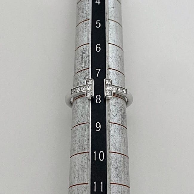 ティファニー Tダイヤモンド ワイヤー リング【TIFFANY&CO.】 ティファニー Tワイヤー ダイヤ リング ホワイトゴールド WG f-20643