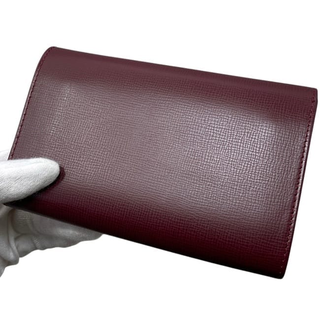 カルティエ 二つ折り 財布 ボルドー マスト L3000223 美品 L字