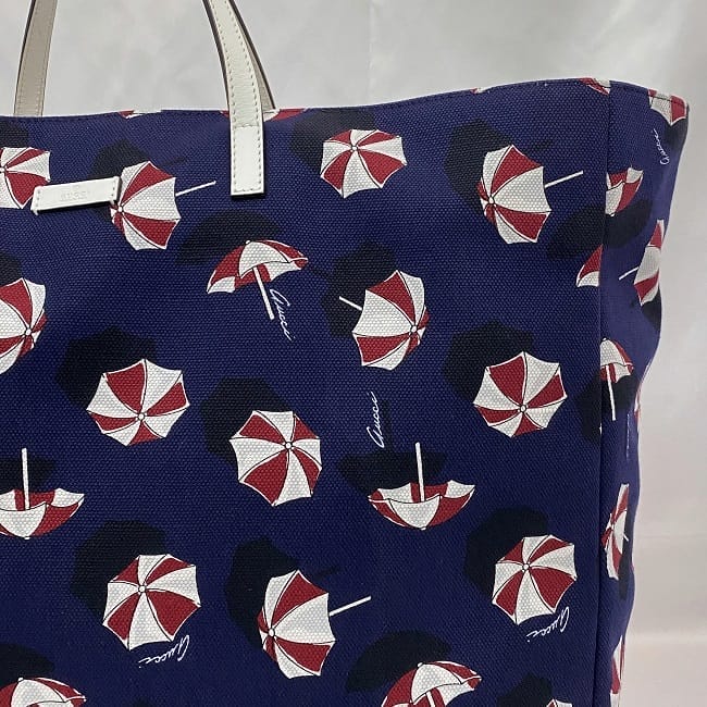 グッチ トートバッグ ec-23410 ネイビー ホワイト 286198 美品