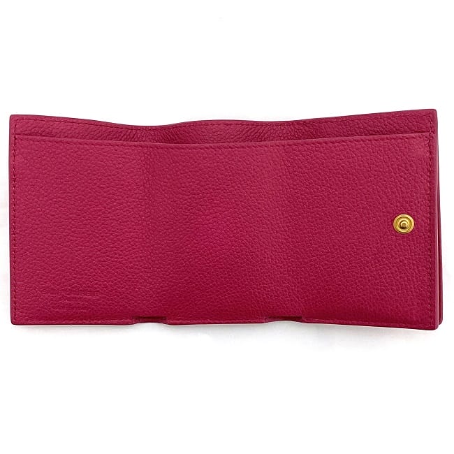 サンローラン 三つ折り 財布 ピンク 459784 B680J 5619 美品 グレイン