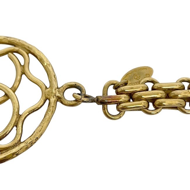 CHANELゴールド チャーム Chanel Vintage Gold Rhinestone CC Logo Necklace – Amarcord