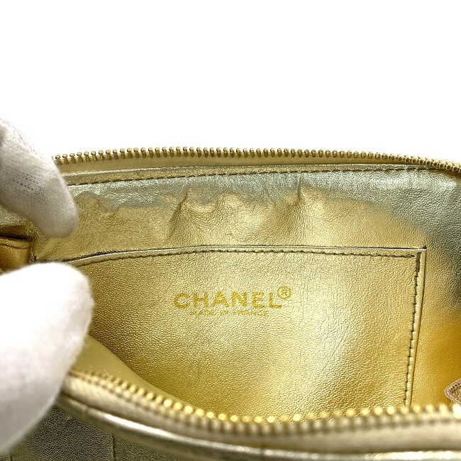 美品!! CHANELラムスキン クラッチバッグ レザー ブラック その他