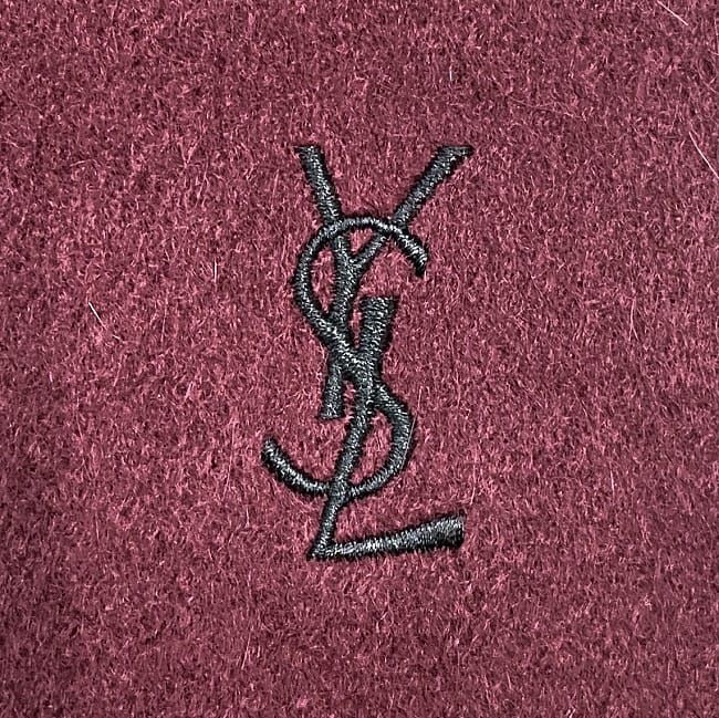 Yves Saint Laurent バーガンディマフラー Yves Saint Laurent 大判ストール マフラー ショール ひざ掛け
