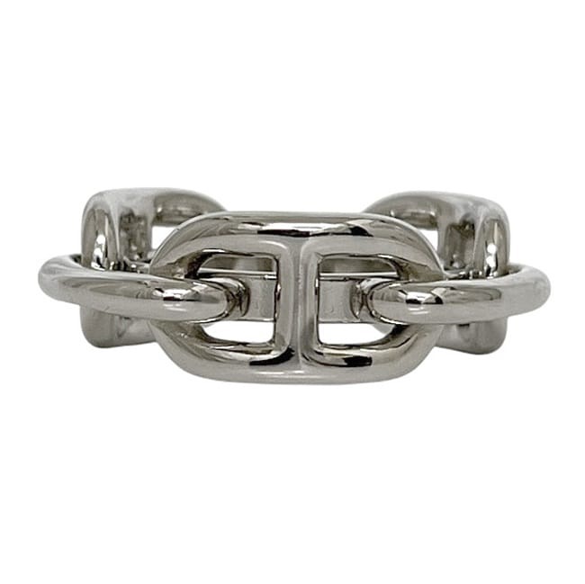 エルメス スカーフリング シルバー シェーヌダンクル 美品 メタル 中古