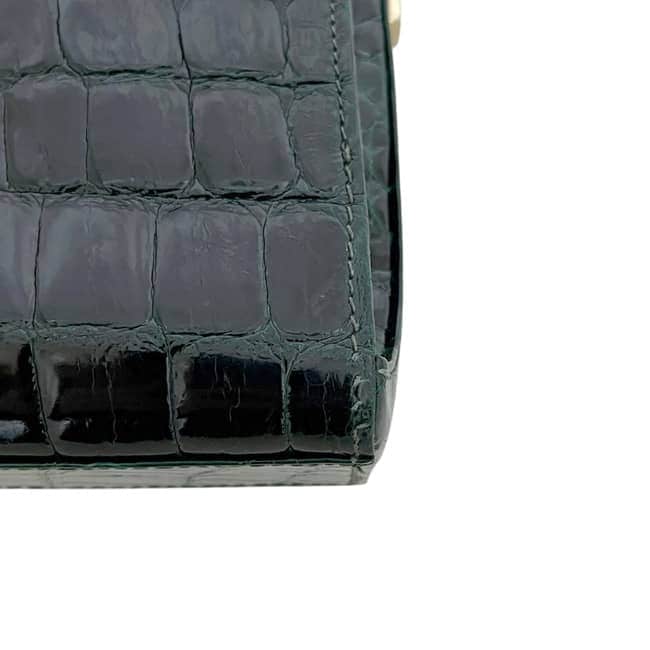 グッチ セミショルダーバッグ グリーン 緑 美品 クロコダイル リアル