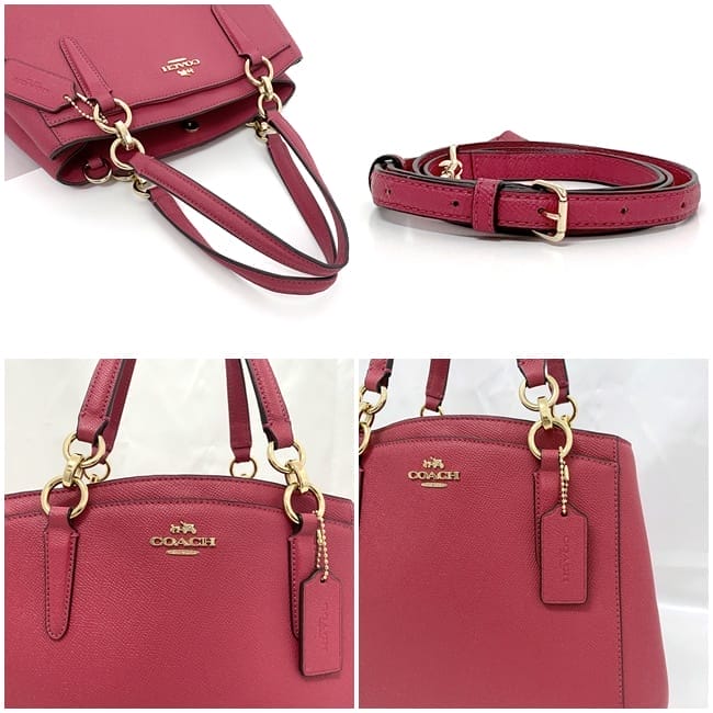 コーチ ２way バッグ ec-23163 ピンク F57847 美品 レザー 中古 COACH ミネッタ クロスボディ ハンドバッグ  トートバッグ 定番 人気 女性 レディース 革 鞄 通勤 通学 仕事 ビジネス シンプル お洒落 エレガント トート 高級感 上品 ブランド 本物 鑑定済み コーチ 2way バッグ ec-23163 ピンク F57847 美品 レザー 中古 COACH