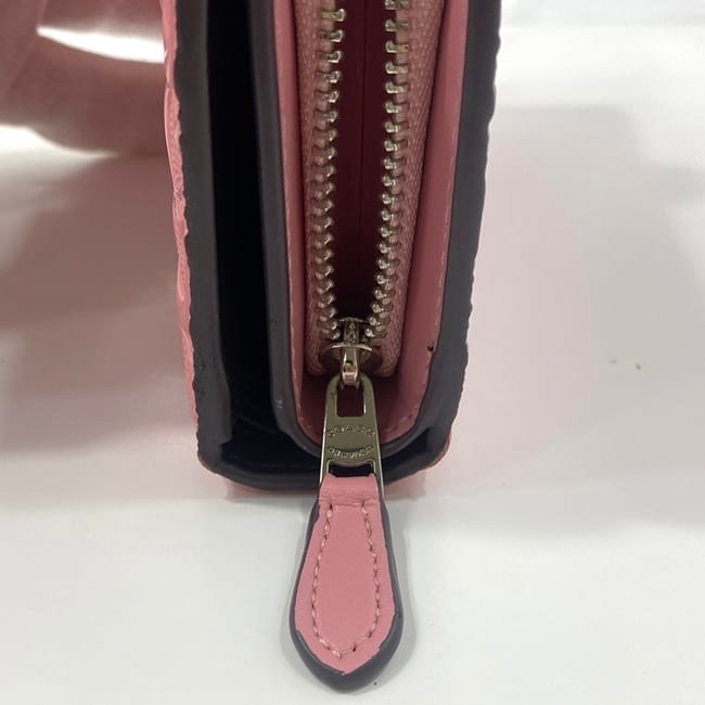 コーチ 二つ折り 財布 ec-23463 ピンク シグネチャー F25937 美品