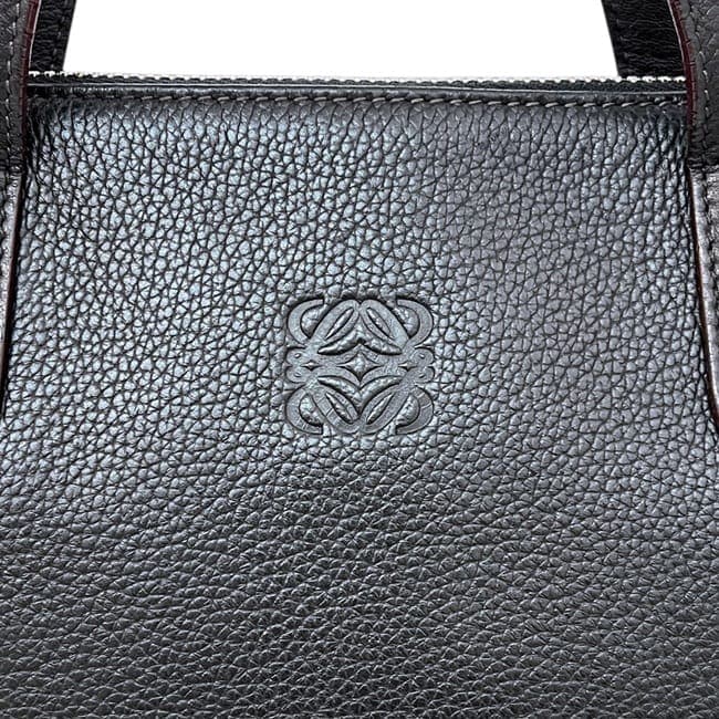 ロエベ ブリーフケース ブラック 黒 アナグラム 美品 レザー 中古