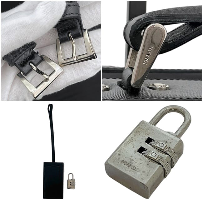 【PRADA】テスートナイロン×サフィアーノレザー 2輪 キャリーケース プラダ テスート ナイロン×レザー キャリーケース ブラック