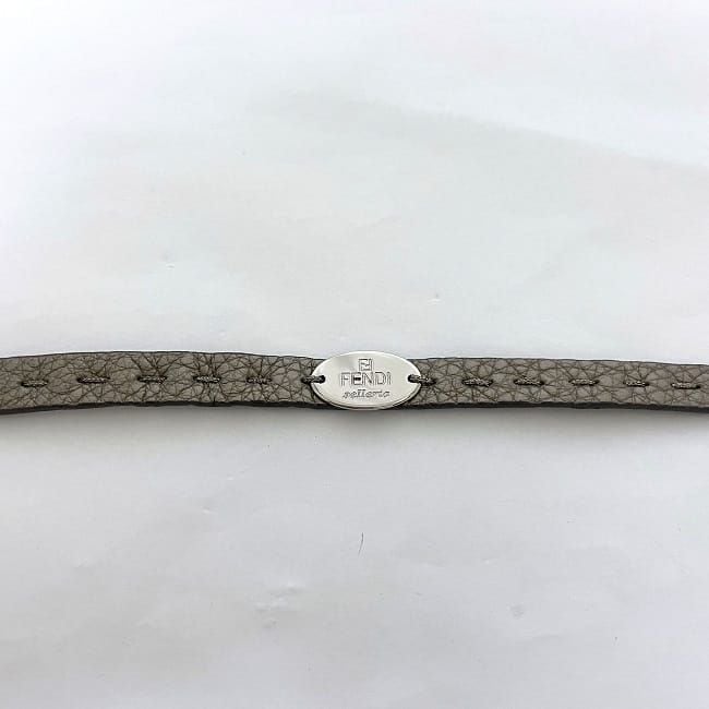FENDI 【未使用】レザーブレスレット フェンディ FF金具 ブレスレット ブラウン ブラック レザー