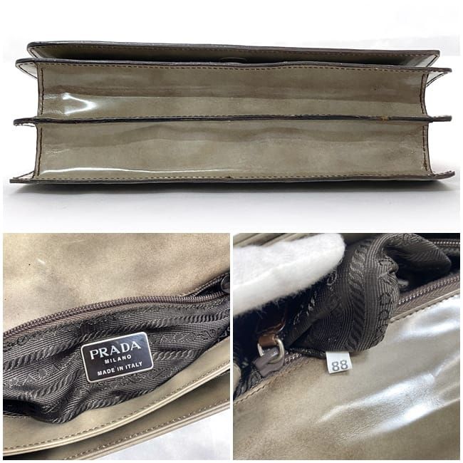 高級品✨ PRADA プラダ 鼈甲 チェーン ショルダーバッグ ブラウン系 PRADA プラダ べっ甲調 プラチェーン ショルダー バッグ レザー
