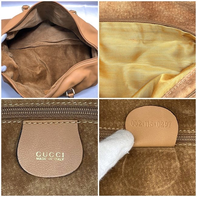 【もっとお安くしました！】 GUCCI レザー ボストンバッグ ブラウン GUCCI - グッチ GUCCI シェリーライン ボストン バッグ レザー