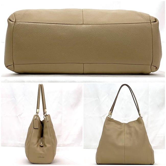 コーチ トートバッグ ec-23330 ベージュ F34495 美品 レザー 中古