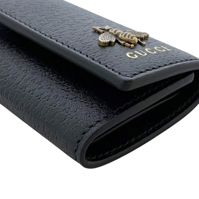 グッチ 6連 キーケース ブラック アニマリエ メタルビー 523683 2091