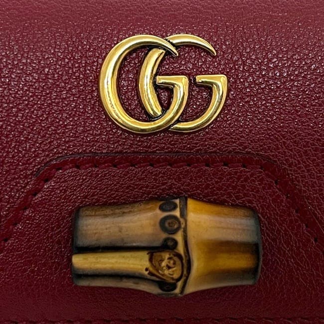 グッチ 6連 キーケース ボルドー レッド バンブー ビー GGマーモント