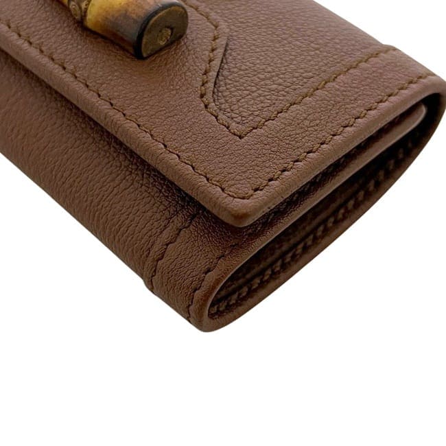 【美品】GUCCI グッチ　キーケース　6連　マーモント　GG ブラウン　箱付き グッチ 6連 キーケース ブラウン バンブー ビー GGマーモント 658636