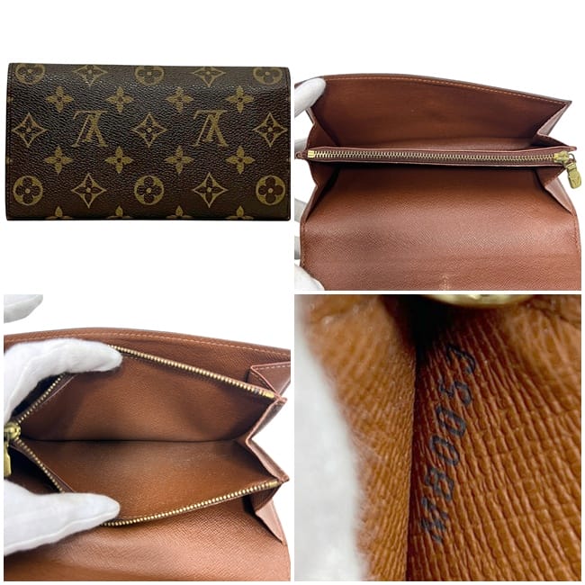 ルイ ヴィトン 二つ折り 長財布 ポルトモネ クレディ ブラウン