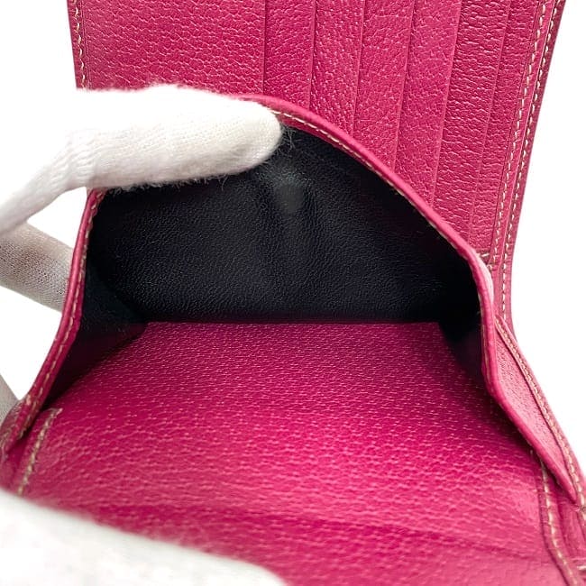 グッチ 三つ折り 財布 ec-23919 ブラック ピンク 170400 美品