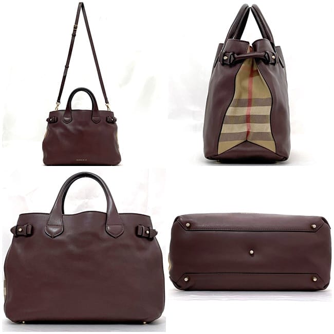 正規店買付【Burberry】レンガ色 レザー ハンドバッグ BURBERRY バーバリー ハンドバッグ ベルトバッグ 2WAY