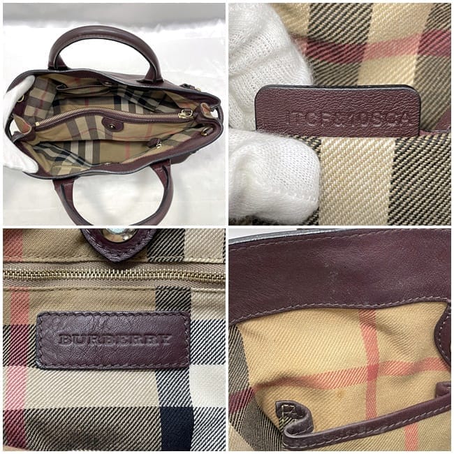 正規店買付【Burberry】レンガ色 レザー ハンドバッグ BURBERRY バーバリー ハンドバッグ ベルトバッグ 2WAY