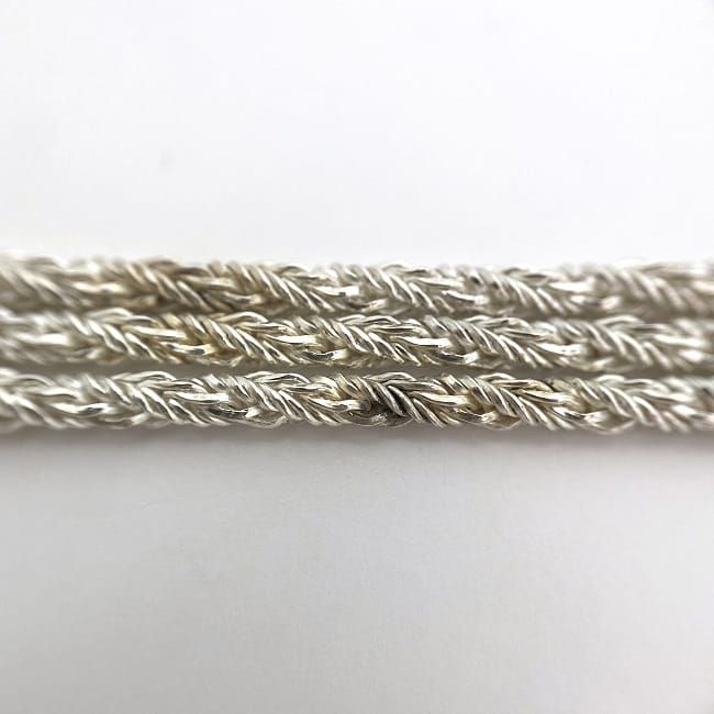 ロング ネックレス ec-21748 シルバー 美品 三連 Ag 9835 中古  