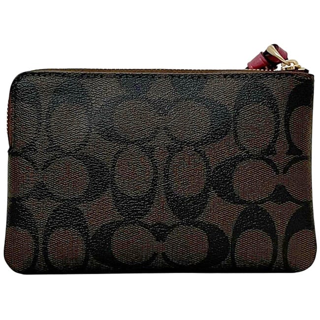 コーチ ポーチ ブラウン ピンク シグネチャー ホースアンドスレイ