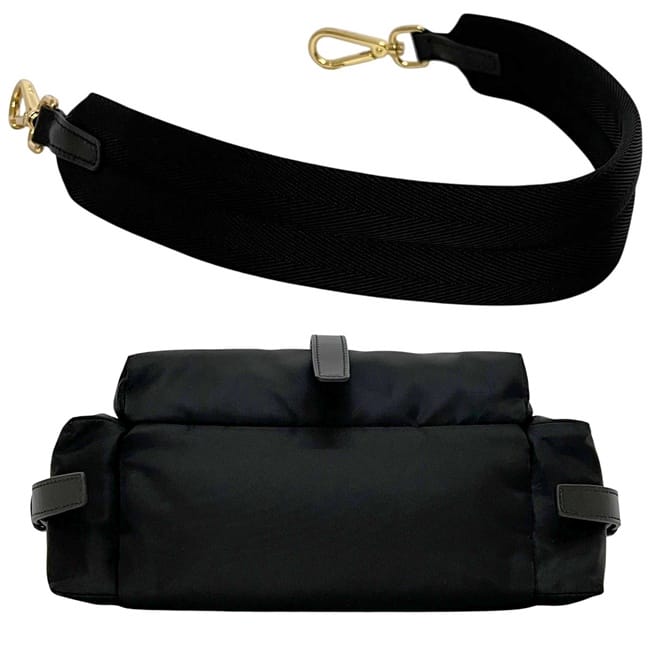プラダ ショルダーバッグ エクスプローラー ミディアム ブラック NERO テスート 1BD394 美品 ナイロン Re Nylon 中古 31/C PRADA クロスボディ 黒 フラップ ミニバッグ 斜め掛け 肩掛け シンプル 定番 PRADA（プラダ） ショルダーバッグ EXPLORE MEDIUM エクスプローラ