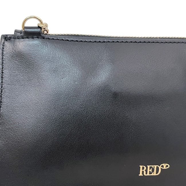 RED VALENTINO ブラック チェーンショルダーバッグ クラッチ レッド ヴァレンティノ フリンジ チェーン ショルダーバッグ ブラック
