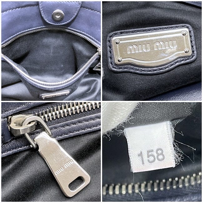 ミュウミュウ トートバッグ ec-23739 ネイビー ヴィッテロ RR1934 美品