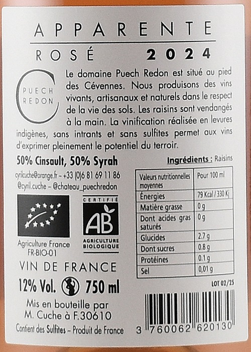 アパラント・ロゼ 2024 / シャトー・ピュエシュ・ルドン